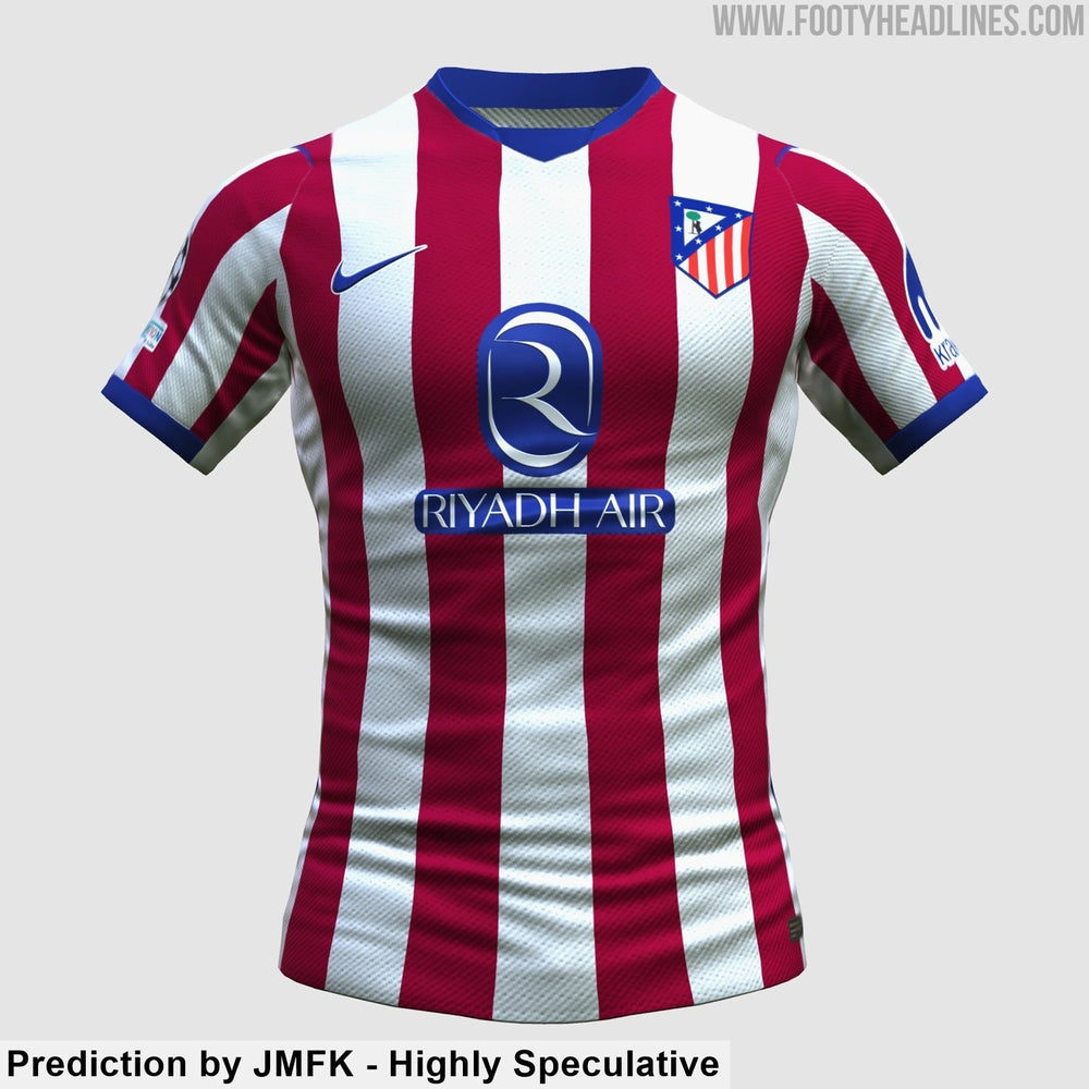 Fuite : le maillot domicile de l'Atlético de Madrid 2027-2028 garde ses rayures, le third passe au violet