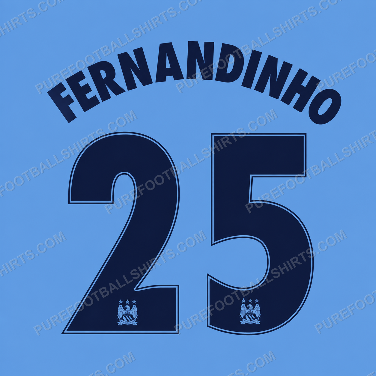 Flocage Fernandinho 25 Manchester City 2014-2015 domicile — nameset repro typo Ligue des Champions