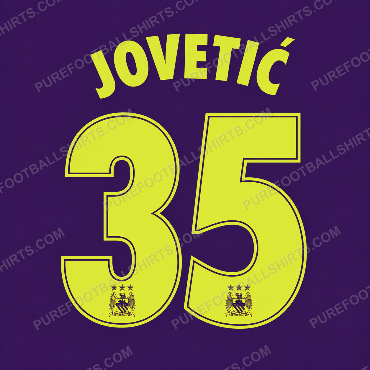 Flocage Jovetić 35 Manchester City 2014-2015 third — nameset repro typo Ligue des Champions