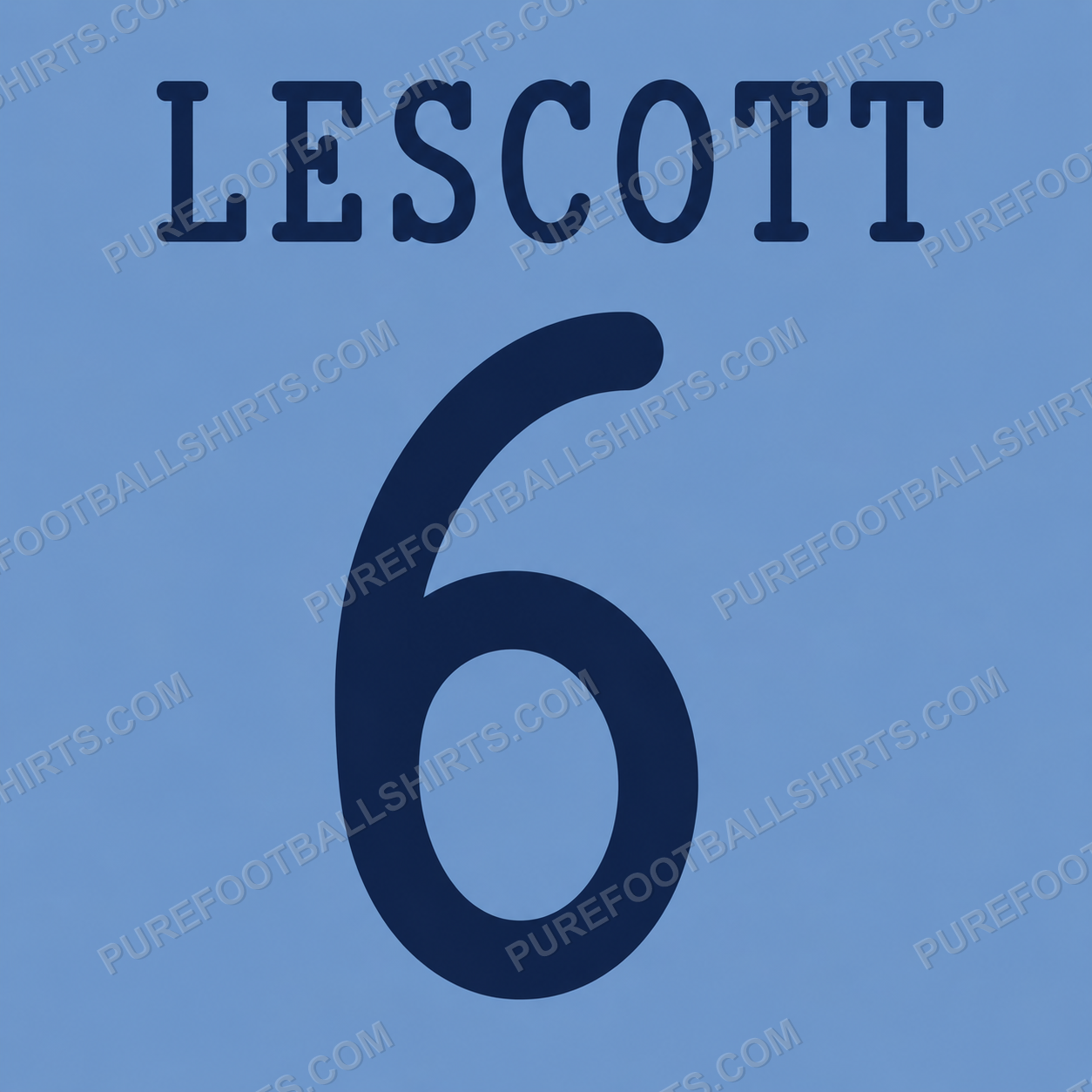 Flocage Lescott 6 Manchester City 2013-2014 domicile — nameset repro typo Ligue des Champions