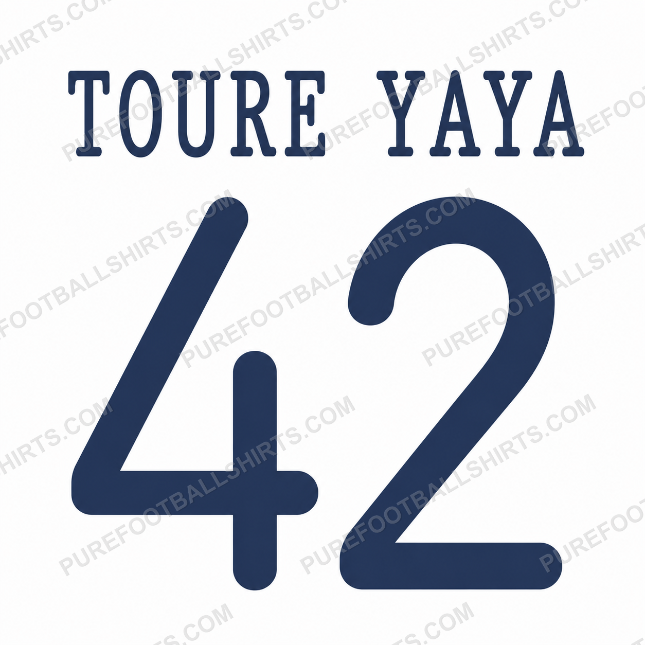Flocage Touré Yaya 42 Manchester City 2013-2014 third — nameset repro typo Ligue des Champions