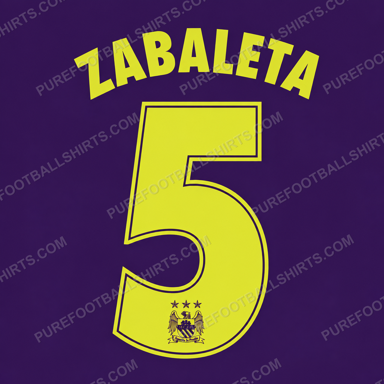 Flocage Zabaleta 5 Manchester City 2014-2015 third — nameset repro typo Ligue des Champions