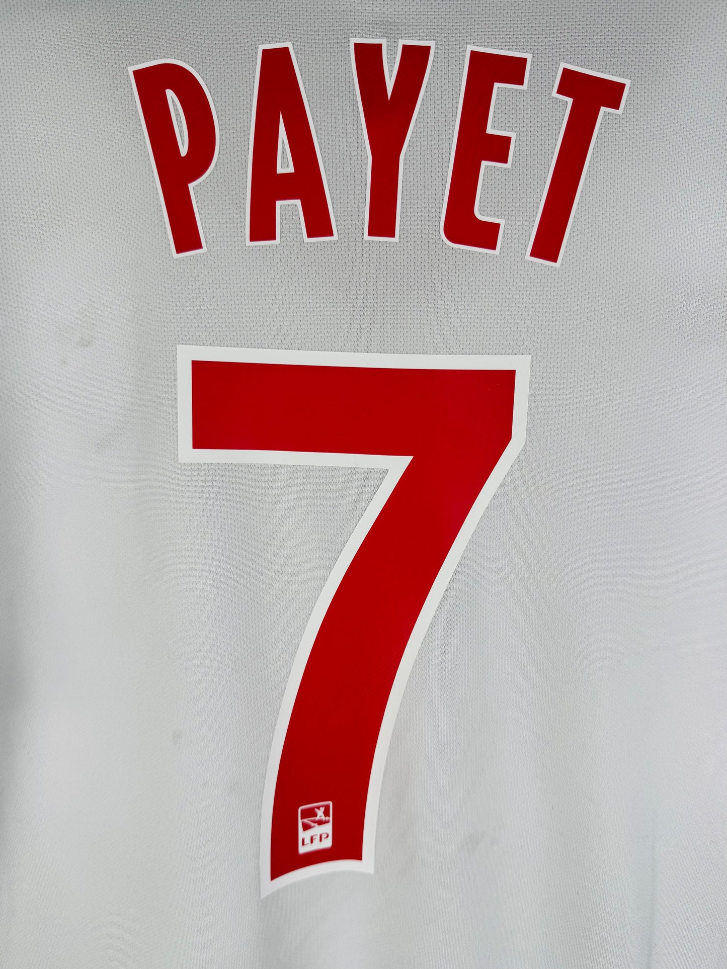 Flocage officiel arrière Payet 7 - Maillot Lille LOSC 2012-2013 Extérieur