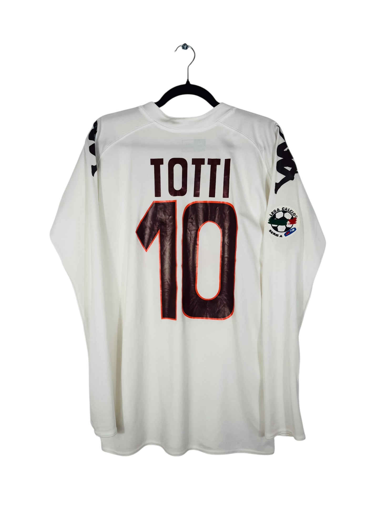 Maillot AS Roma 2007-2008 Extérieur - Totti N°10 - Vue arrière