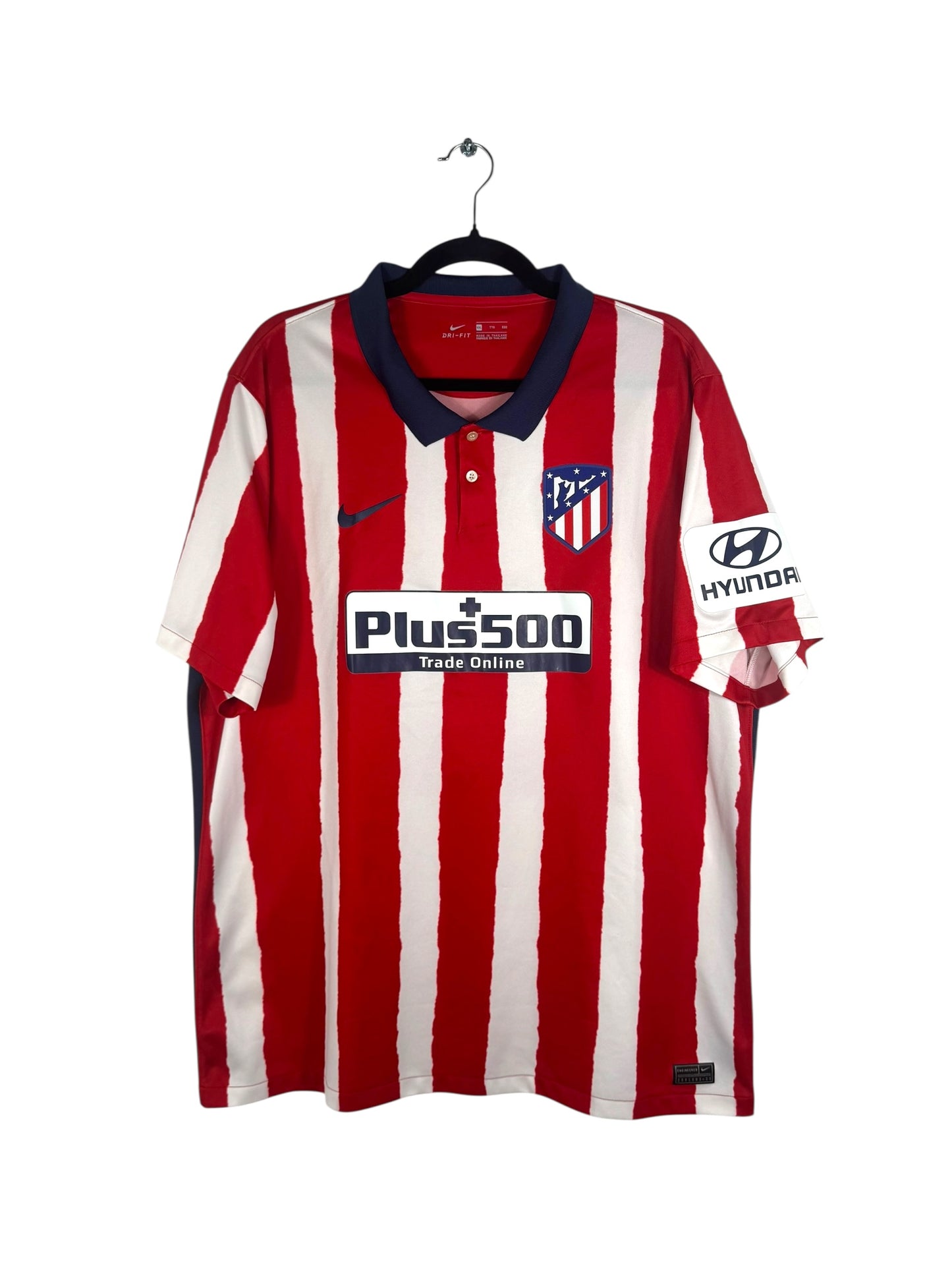 Maillot Atletico Madrid 2020-2021 domicile Nike Suarez 9 rouge blanc rayé taille XL vue avant