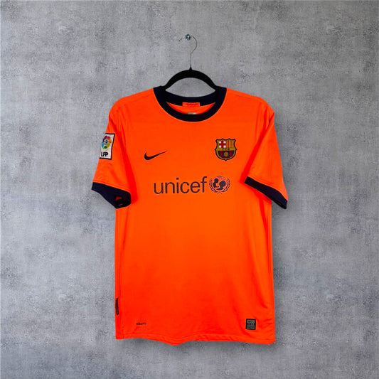 Maillot FC Barcelone 2009-2010 extérieur Bojan Nike vue avant logo et sponsor