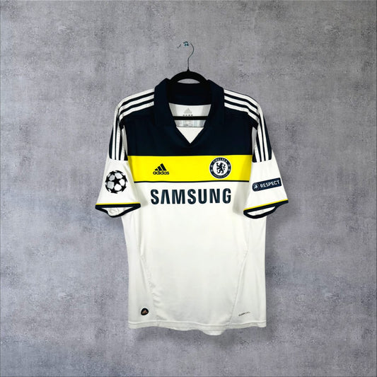 Maillot Chelsea third 2011-2012 adidas de face, plastron marine, bande jaune et sponsor Samsung