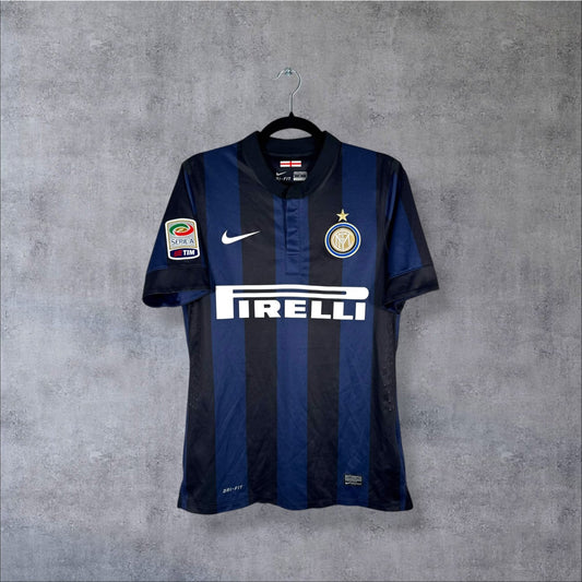 Maillot authentique Inter Milan 2013-2014 Extérieur Stock Pro Nike blanc vue de face