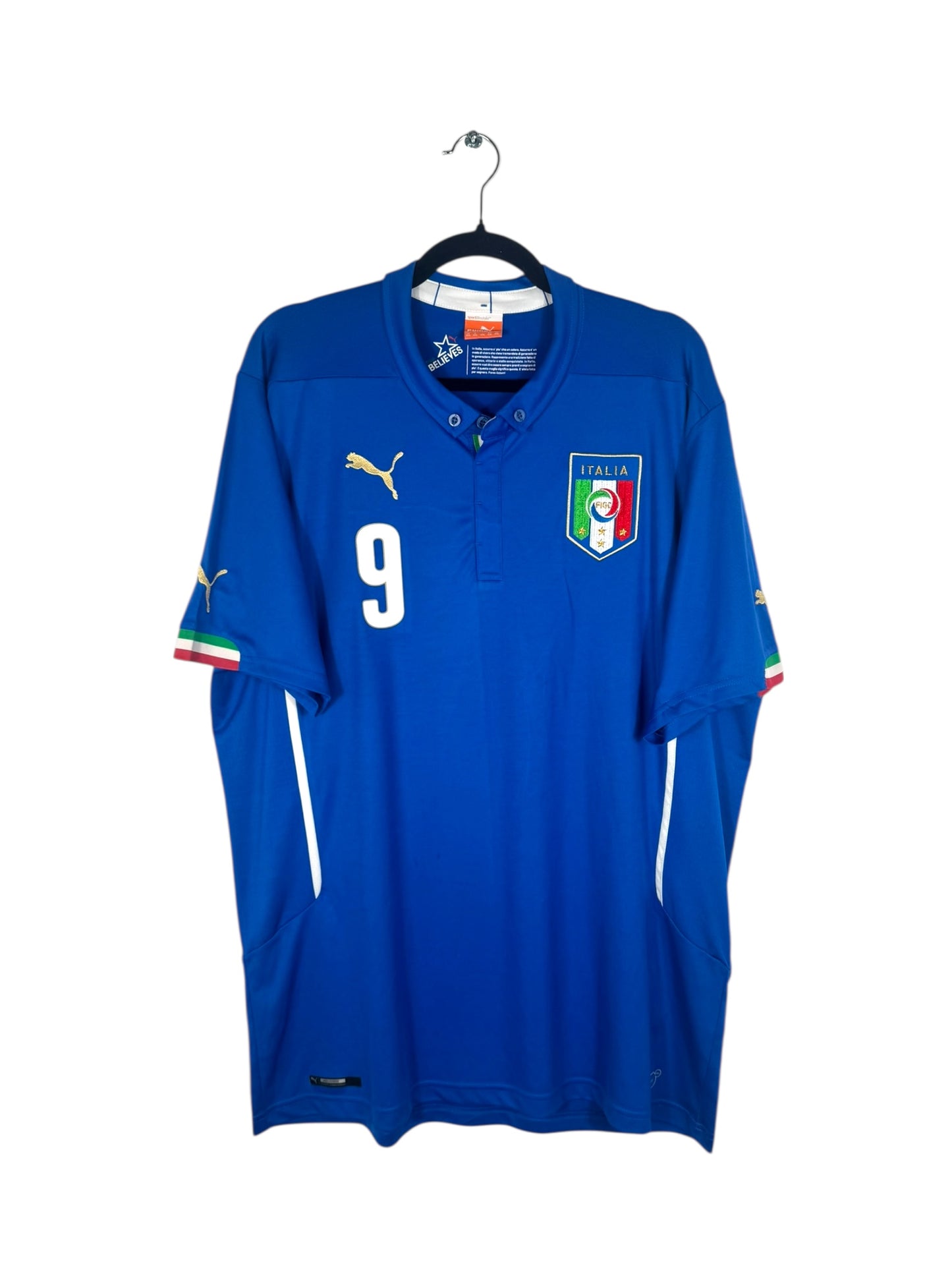 Maillot Italie 2014-2015 domicile Puma Balotelli 9 taille XXL vue avant