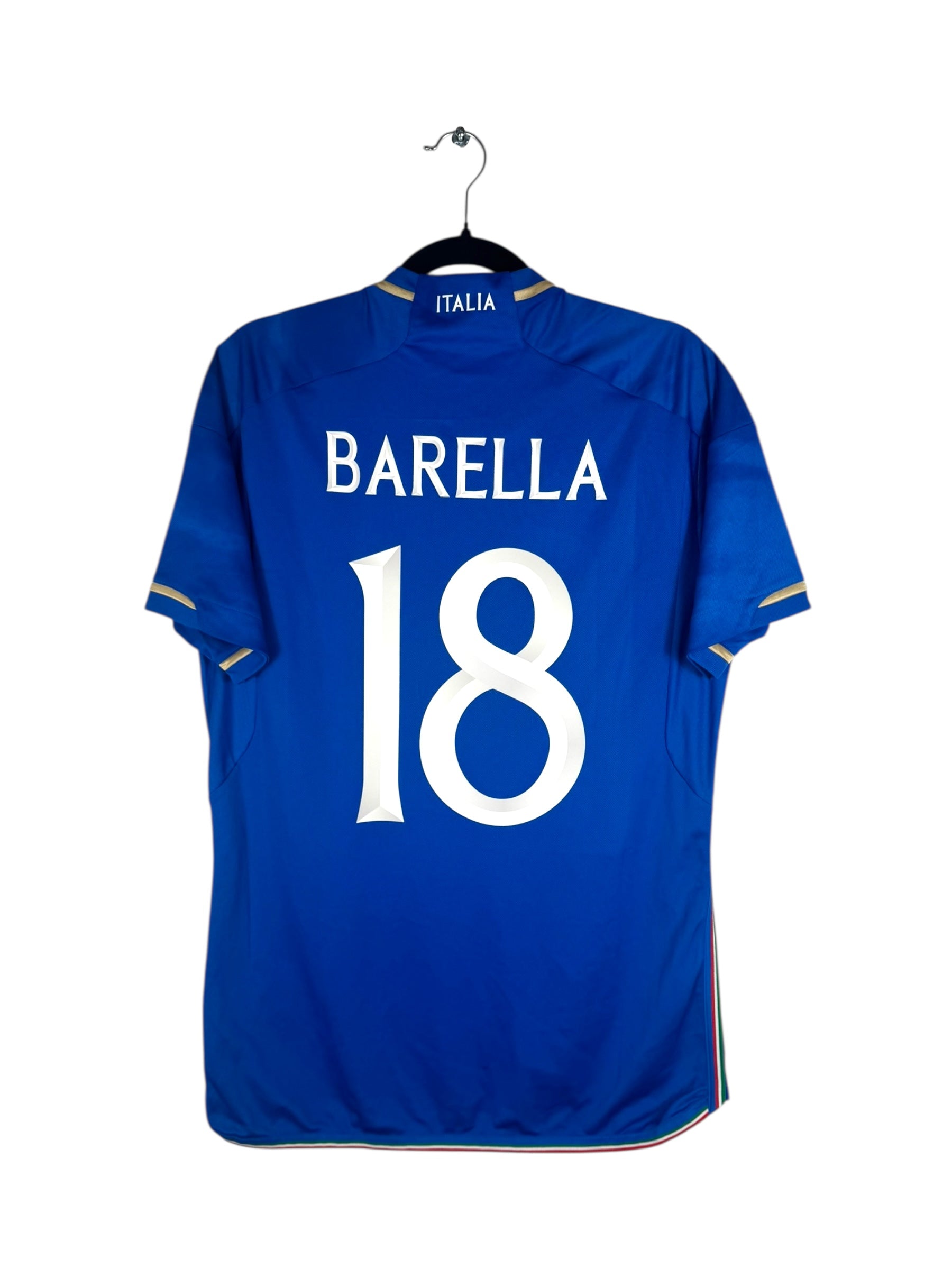【正規2023  Italia  BARELLA #18】 Italy 2023-2024 Home Jersey - Barella N°18 (M) – Pure Football Shirts
