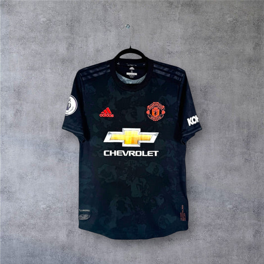 Maillot Manchester United 2019-20 Third Authentic noir motif rose Adidas vue face.