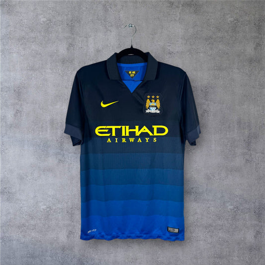 Maillot authentique Manchester City 2014-2015 Extérieur Nike vue de face