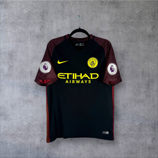 Maillot authentique Manchester City 2016-2017 Extérieur Nike vue de face