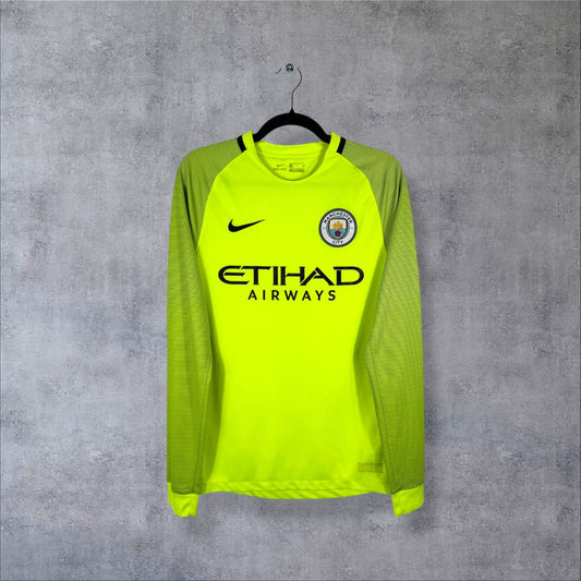 Maillot gardien Manchester City 2016-2017 Nike de face, sponsor Etihad Airways