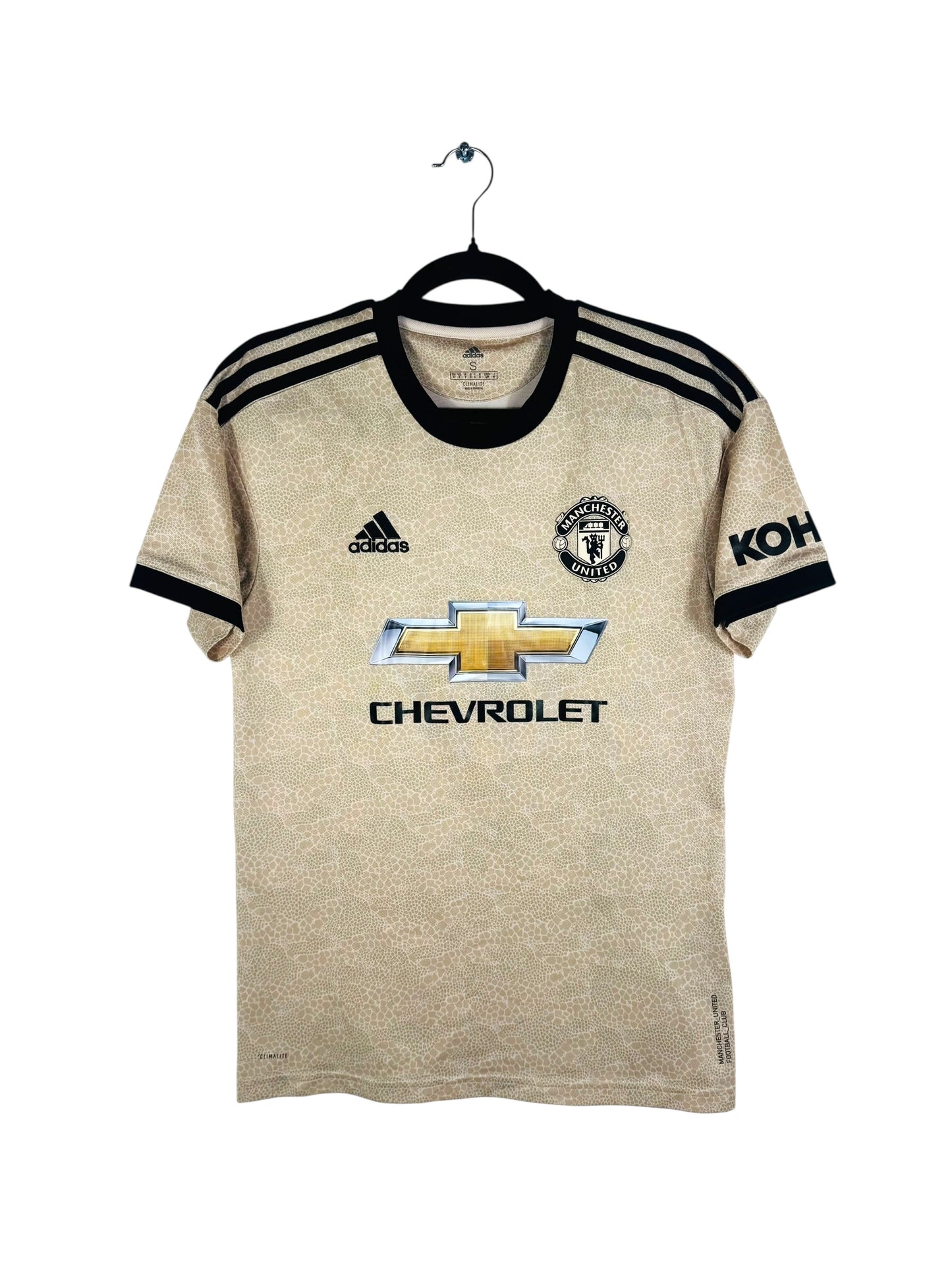 Maillot Manchester United 2019-2020 extérieur Adidas Martial 9 beige taille S vue avant