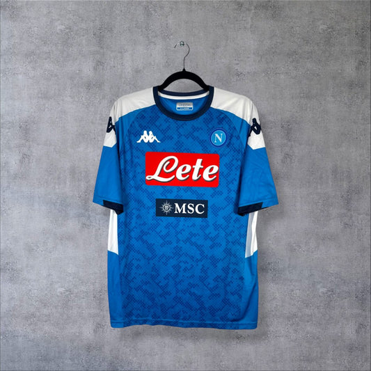 Maillot Napoli 2019-2020 domicile, face avec sponsors Lete et MSC, logo Kappa