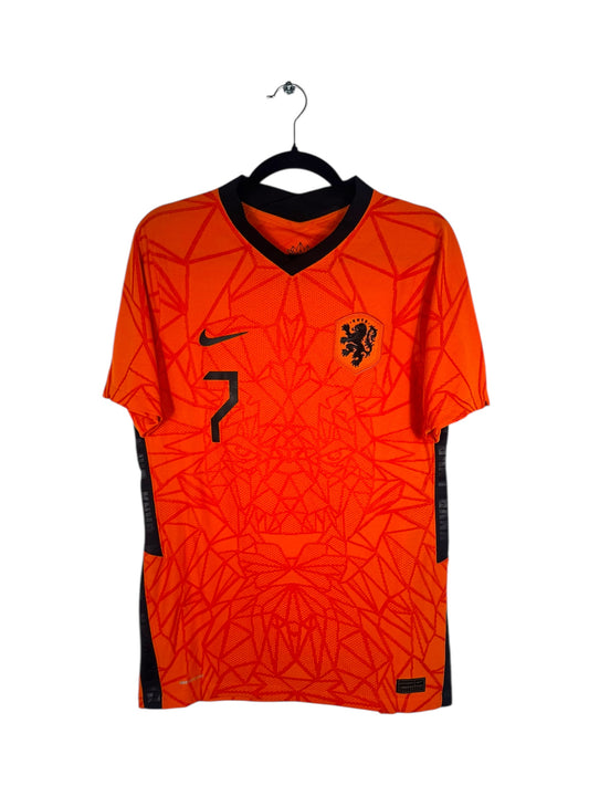 Maillot Pays-Bas 2020-2022 domicile Berghuis Nike vue avant logo et sponsor