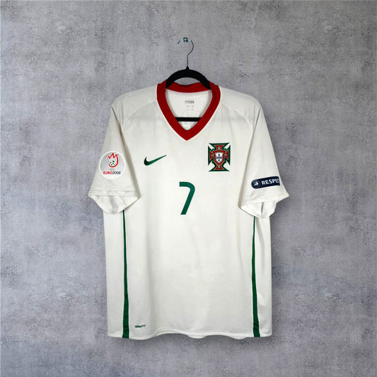 Maillot authentique Portugal 2008-2010 Extérieur Nike vue de face