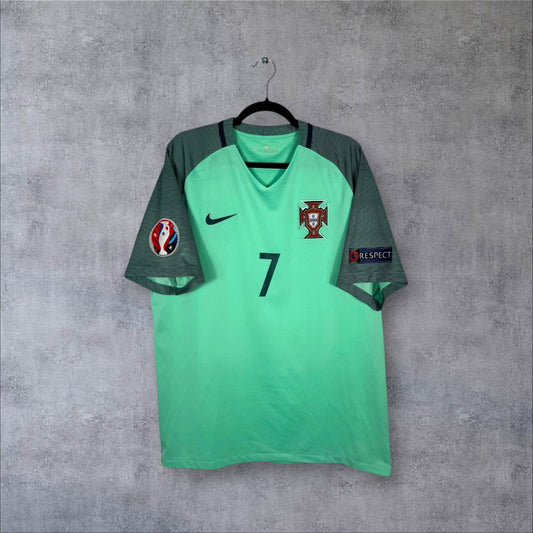 Maillot authentique Portugal 2016 Extérieur vert menthe Nike vue de face