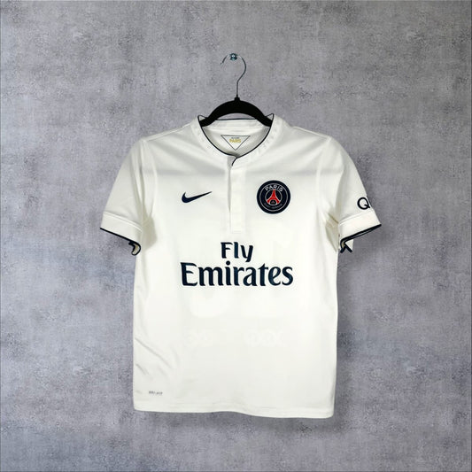 Maillot PSG 2014-2015 extérieur Nike vue face sponsor Fly Emirates