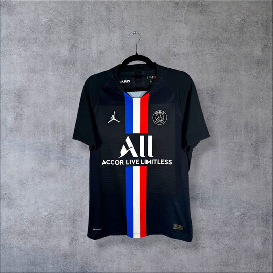 Face du maillot PSG 2019-2020 fourth Jordan Vaporknit, bande tricolore et sponsor ALL Accor Live Limitless