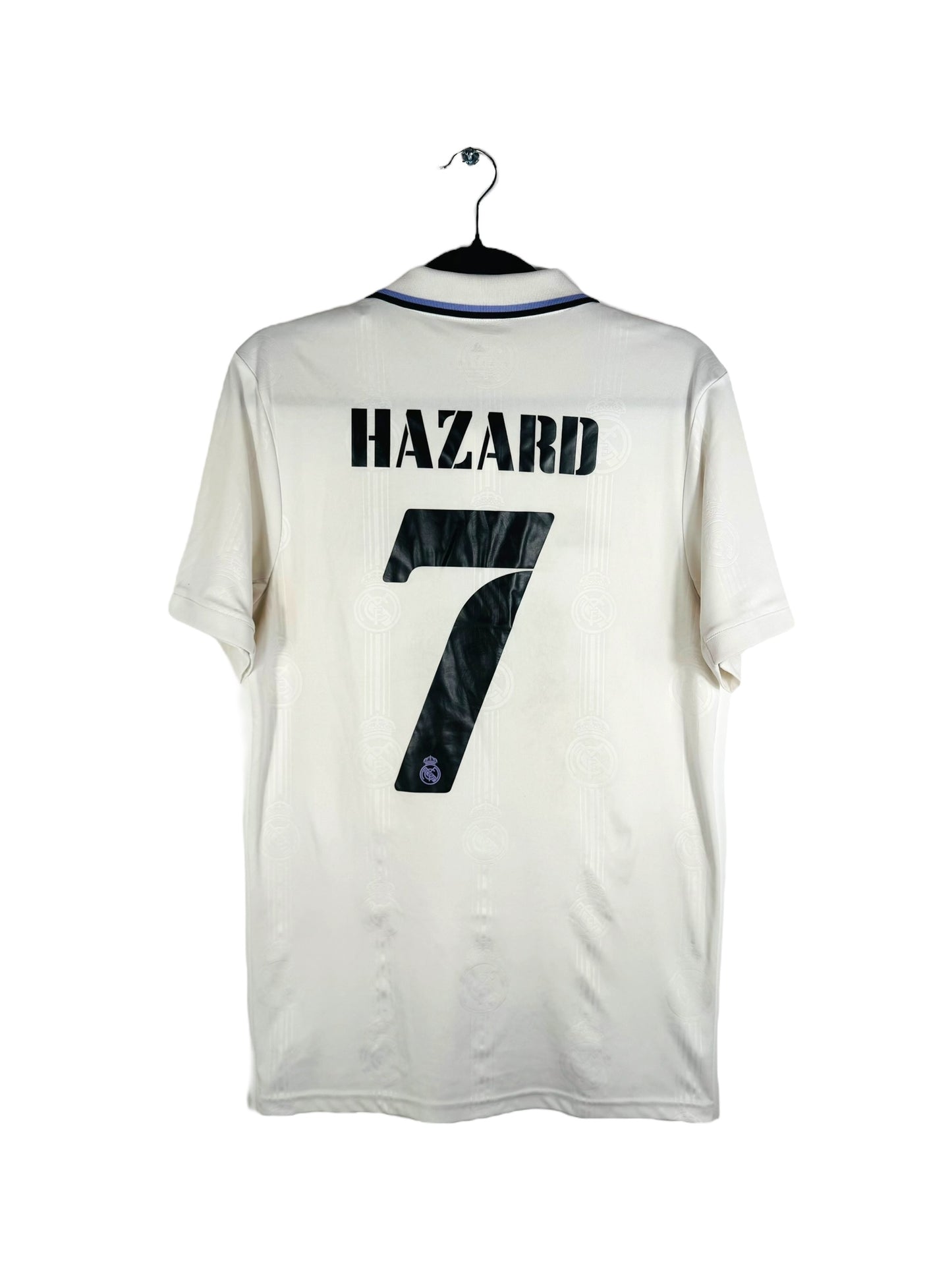Maillot Real Madrid 2022-2023 domicile Adidas Hazard 7 blanc taille S vue arrière