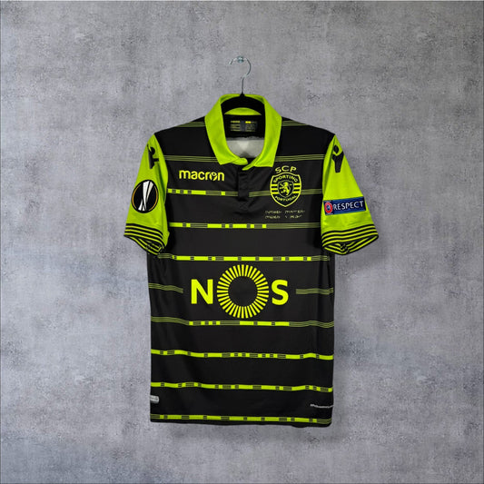Maillot authentique Sporting CP 2017-2018 Extérieur Macron vue de face