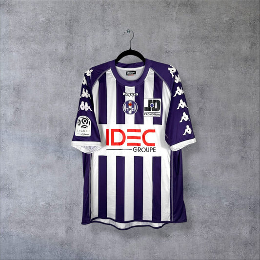 Maillot Toulouse FC 2011-2012 domicile vue face sponsor IDEC Groupe