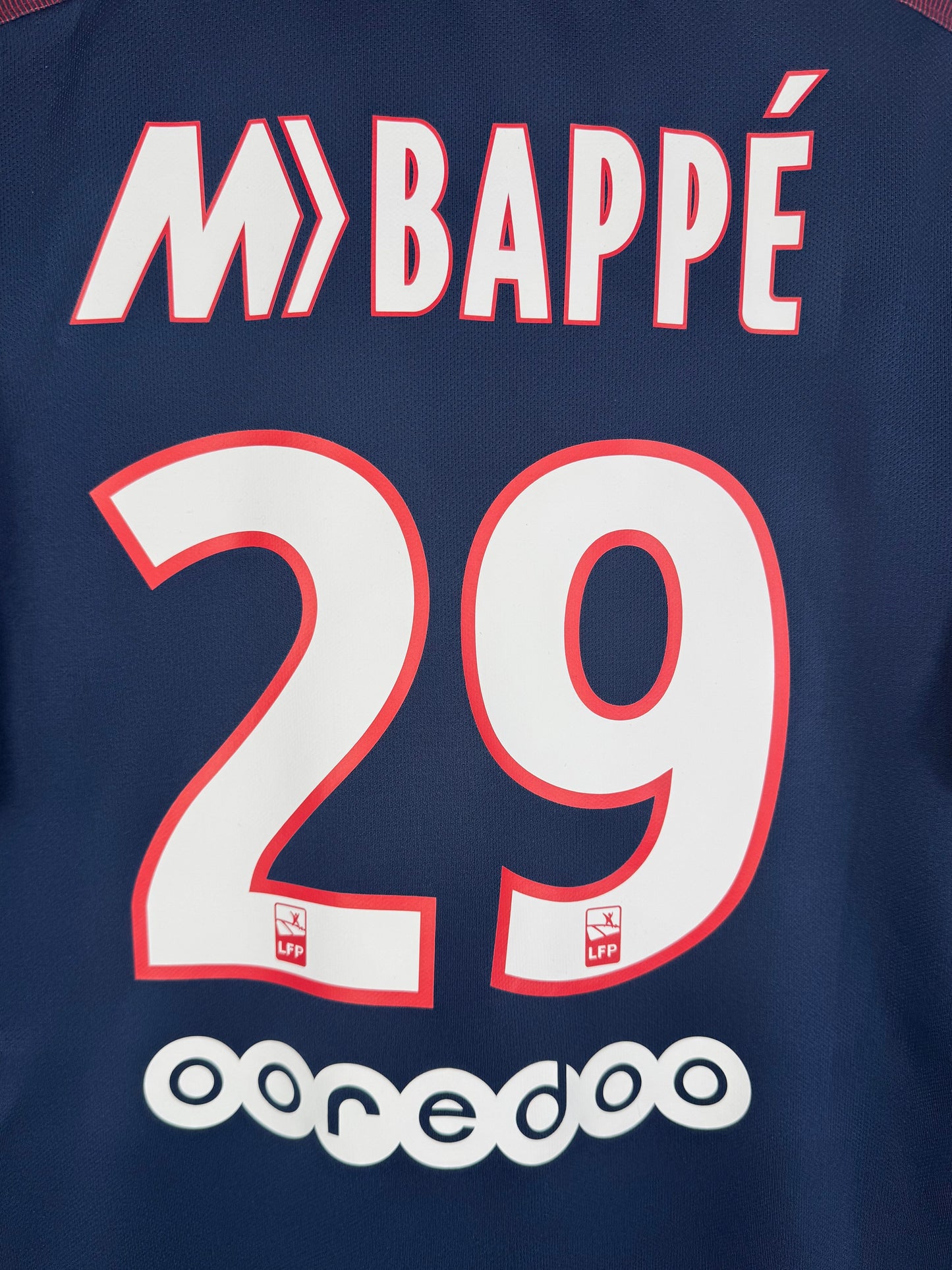 Flocage officiel arrière Mbappé 29 - Maillot PSG 2017-2018 Domicile Mercurial