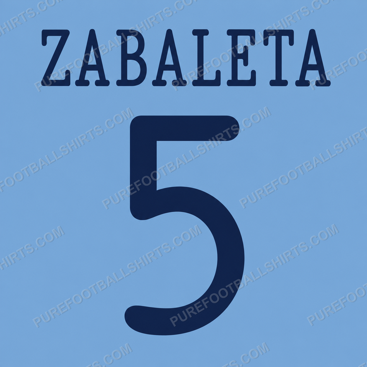 Flocage Zabaleta 5 Manchester City 2013-2014 domicile — nameset repro typo Ligue des Champions