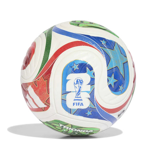 Ballon Coupe du Monde 2026 Adidas Trionda Pro officiel blanc rouge vert bleu 3 nations hôtes USA Mexique Canada 4 panneaux