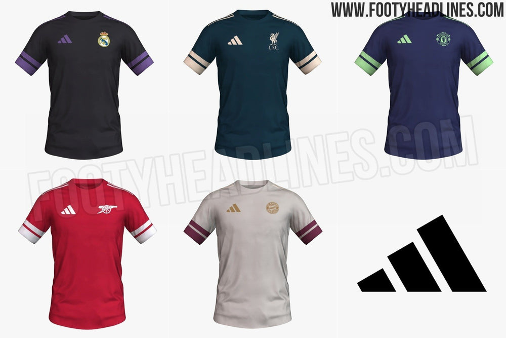 Fuite : adidas prépare des maillots à petit prix pour le Real, United, Arsenal, Liverpool et le Bayern en 2027-2028