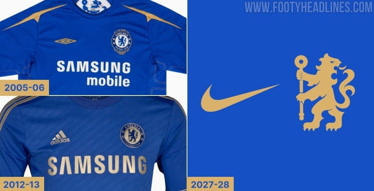 Exclusif : le maillot domicile de Chelsea 2027-2028 renoue avec l'or après 15 ans (photo Footy Headlines)