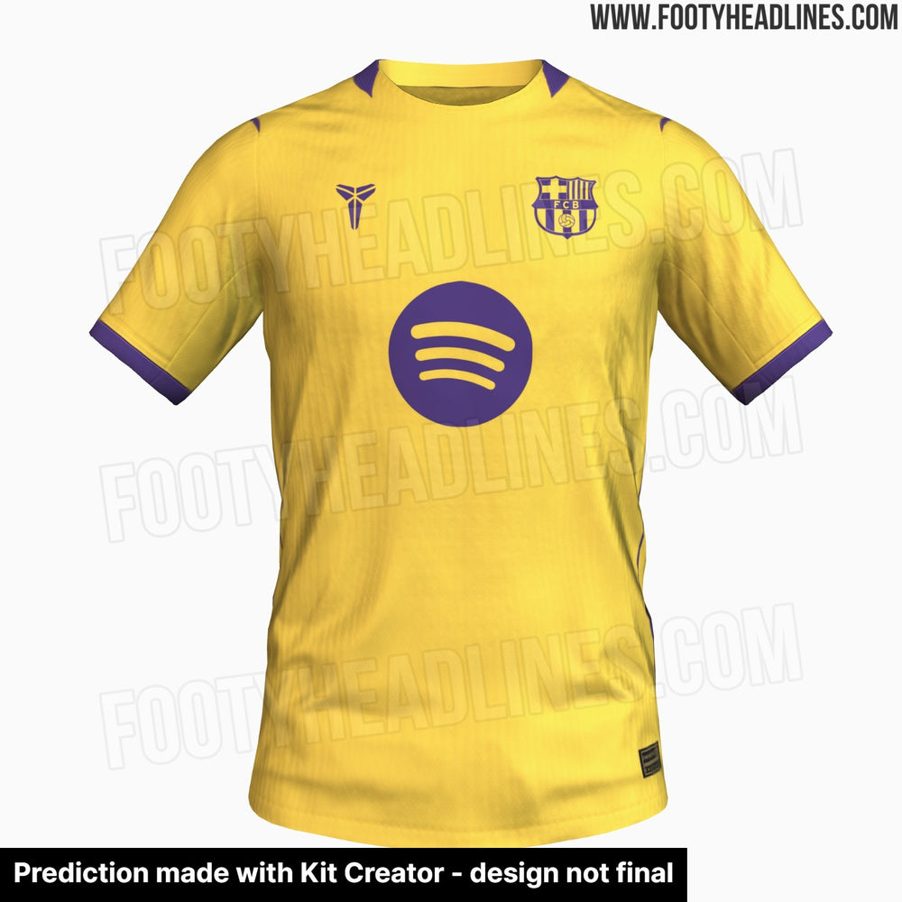 Fuite : le maillot extérieur du Barça 2027-2028 sera jaune et violet, hommage aux Lakers