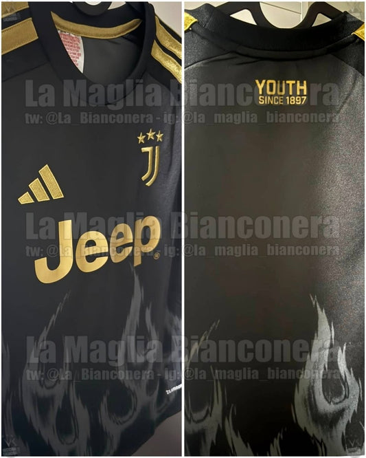 Fuite : le troisième maillot de la Juventus 2026-2027 (photo Footy Headlines)