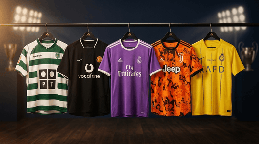 Collection maillots Cristiano Ronaldo CR7 vintage carrière complète Sporting Lisbonne Manchester United Real Madrid Juventus Portugal histoire et cote 2026