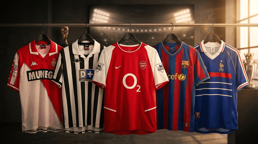 Collection maillots Thierry Henry vintage carrière complète Monaco Juventus Arsenal Invincibles FC Barcelone NY Red Bulls France N°14 N°12 histoire et cote 2026