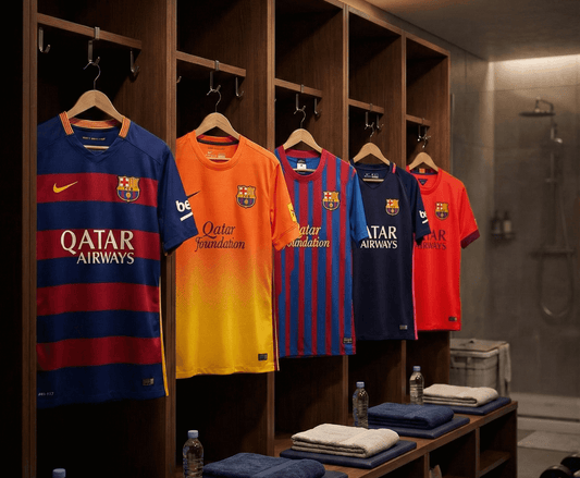 Collection maillots FC Barcelone Messi Neymar Iniesta