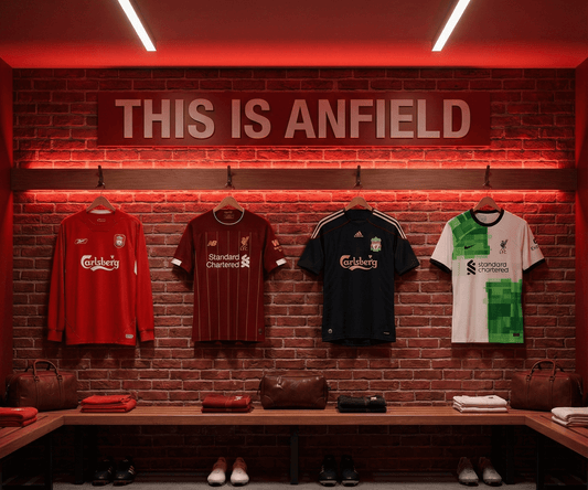 Collection maillots Liverpool vintage Anfield et Klopp