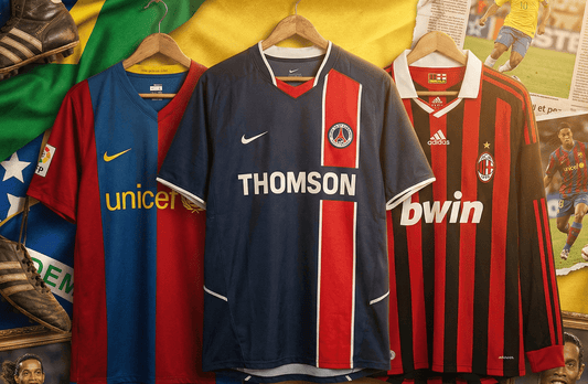 Collection maillots vintage Ronaldinho PSG Barcelone Milan