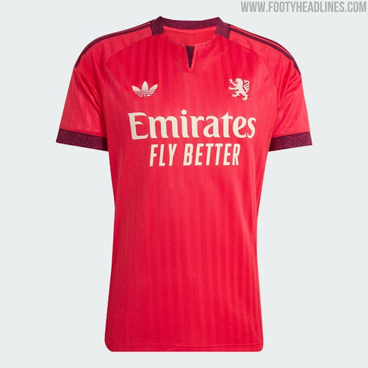 Maillot OL Olympique Lyonnais 2026-2027 extérieur away Canuts rouge soie Adidas Trefoil rétro lion crest tisserands Croix-Rousse