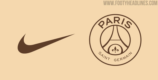 Fuite : le maillot extérieur du PSG 2027-2028 sera beige et marron (photo Footy Headlines)