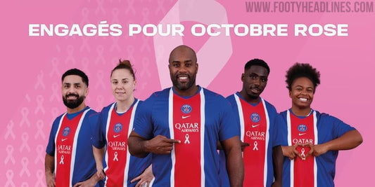 Octobre Rose : le PSG affrontera Lyon avec un maillot domicile floqué en rose (photo Footy Headlines)