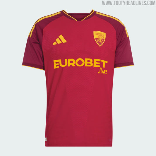 Maillot domicile AS Roma 2026-2027 adidas, blason historique ASR (photo Footy Headlines)