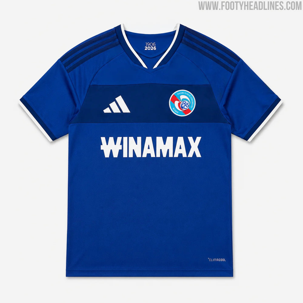 Maillot domicile RC Strasbourg 2026-2027 : adidas fête les 120 ans avec « Nos Origines »