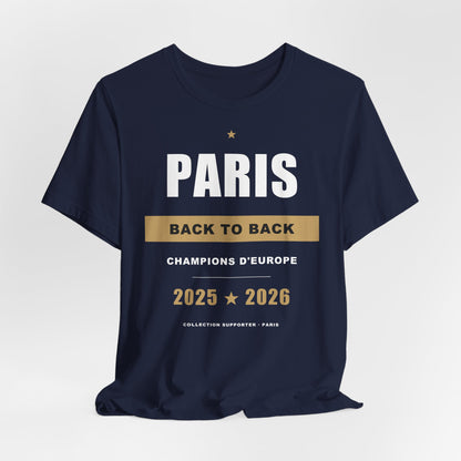 T-shirt Paris Back to Back - Champions d'Europe 25/26