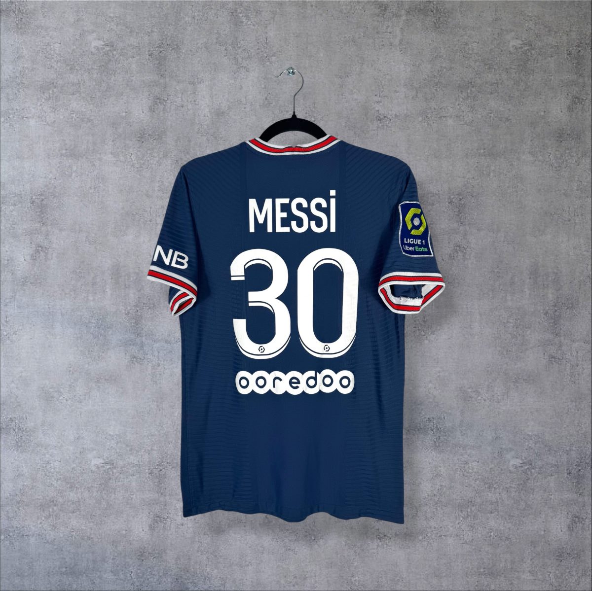 Maillot PSG 2021-2022 domicile dos flocage Messi 30 Ooredoo