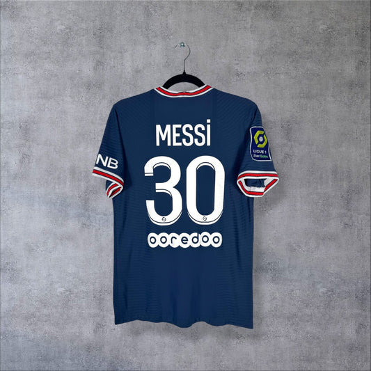 Maillot PSG 2021-2022 domicile dos flocage Messi 30 Ooredoo