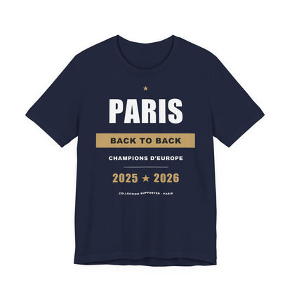 T-shirt Paris Back to Back - Champions d'Europe 25/26