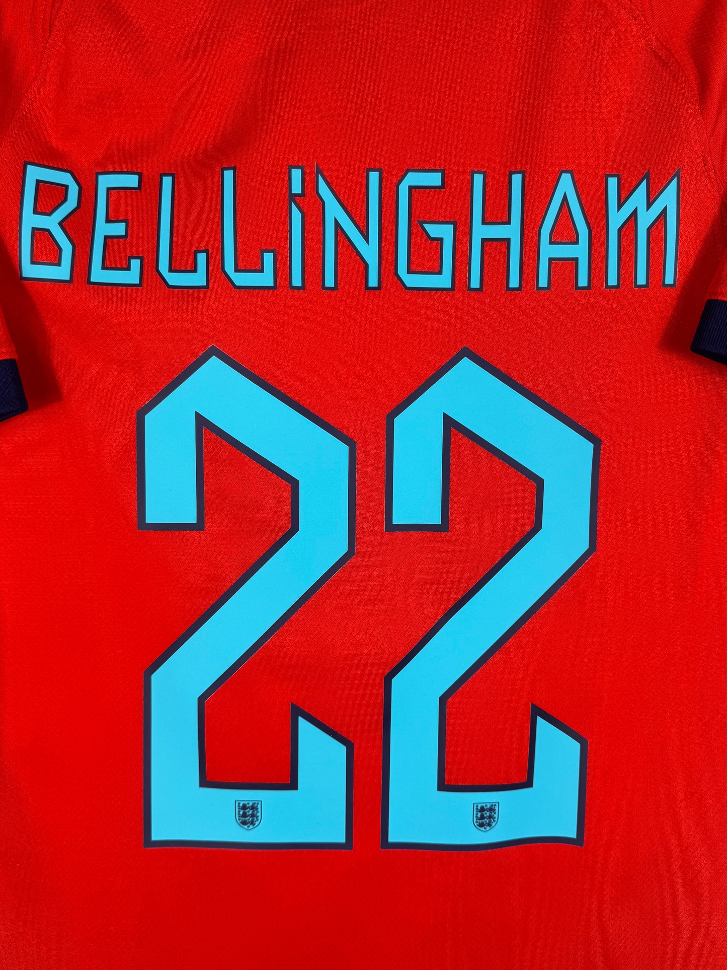 Flocage officiel arrière Bellingham 22 - Maillot Angleterre 2022-2023 Extérieur